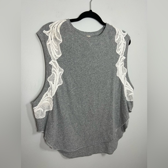 Free People Bonsai Lace Grey Tank Small - Picture 4 of 7